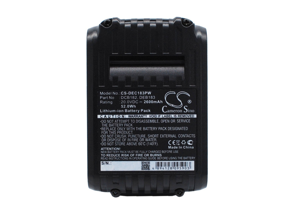 DCB200 20V 2600mAh Battery for Dewalt Power Tools