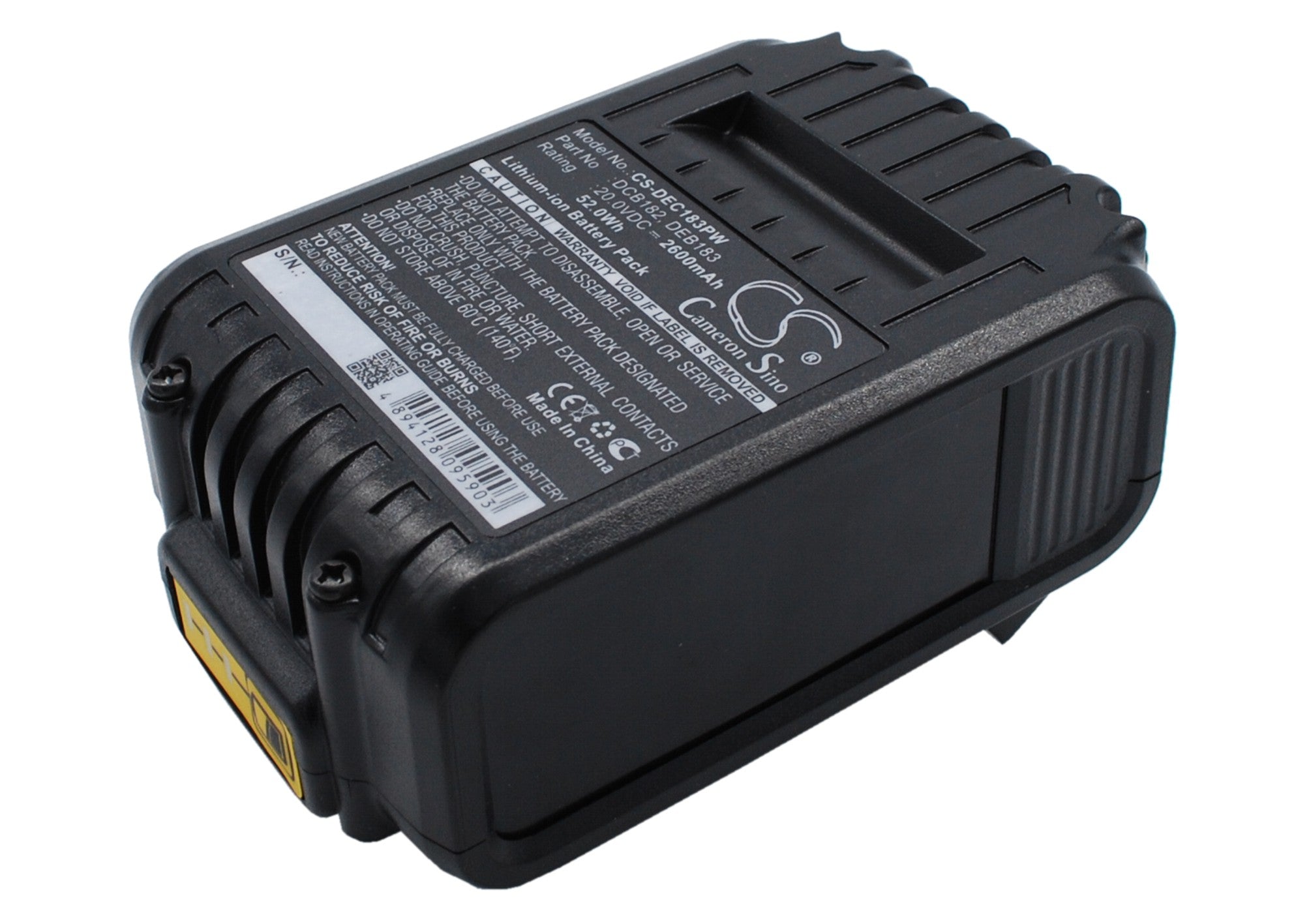 DCB201, DCB203, DCB204, DCB205, DCB206, DCB207 20V 2600mAh Battery for Dewalt Power Tools